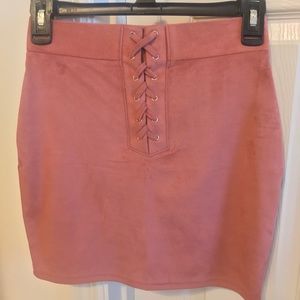 light pink high waisted skirt w/ ties